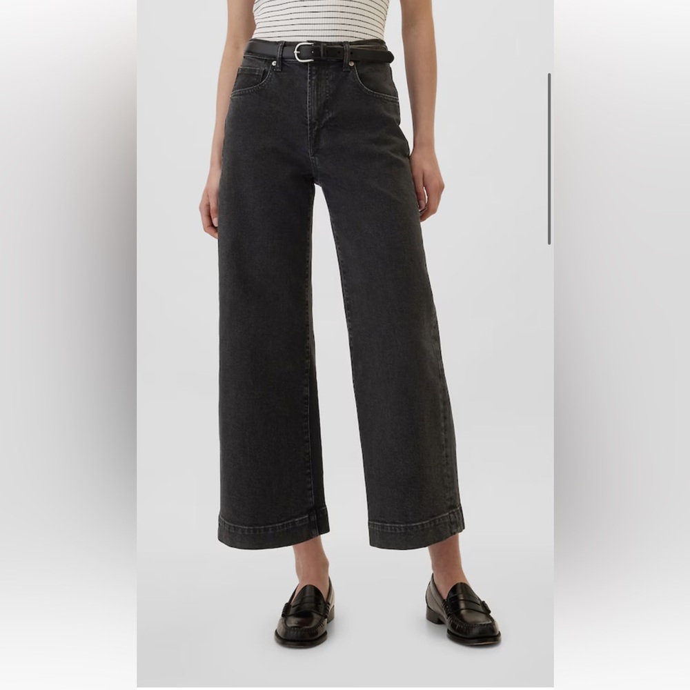 Gap high rise stride ankle black wash jeans sz 27 /  4/R